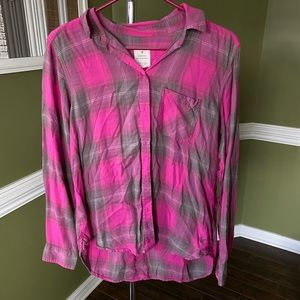 American Eagle pink flannel